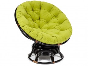 Кресло-качалка Papasan w 23/01 B с подушкой Antique brown, флок Олива в Нефтеюганске - nefteyugansk.magazin-mebel74.ru | фото